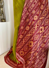 LIPISHREE- MEHENDI GREEN AND MAROON KHANDUA, TIMELESS ELEGANCE