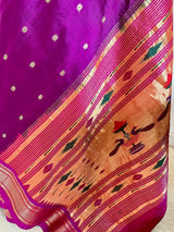 HARSHADA- RICH PURPLE NARALI MOR KUNDA PAITHANI, A MASTERPIECE OF ELEGANCE