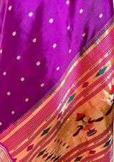 HARSHADA- RICH PURPLE NARALI MOR KUNDA PAITHANI, A MASTERPIECE OF ELEGANCE