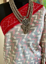 AVANIKA- GREY PUTAPAKKA IKKAT WITH CHEVRON AND DIAMOND MOTIFS"