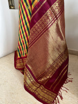 MEHA- TEAL AND MAROON KORVAI WITH GRAND ZARI AANCHAL