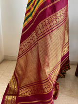MEHA- TEAL AND MAROON KORVAI WITH GRAND ZARI AANCHAL