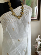 ANULEKHA – PRISTINE WHITE MATKA SILK JAMDANI WITH GOLD