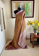 NAYANI - NEVER WORN SHOT BROWN BANARASI WITH INTRICATE PAISLEY AANCHAL