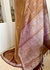 NAYANI - NEVER WORN SHOT BROWN BANARASI WITH INTRICATE PAISLEY AANCHAL