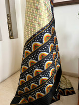 JAGRITI – PUTAPAKKA IKKAT IN CREAM WITH ARCH MOTIF BORDER