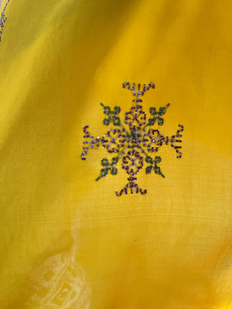 OJASVI- ILKAL SILK IN YELLOW WITH HAND KASUTI EMBROIDERY