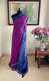 AAYRA – MAGENTA KANJIVARAM SILK WITH BOOTIS AND RICH AANCHAL