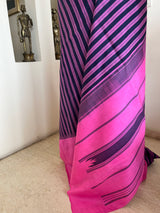 NILASHRI LIGHTWEIGHT KANJIVARAM WITH STRIPES AND PINK BORDER