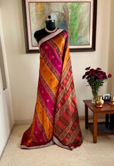 SUVRATA- BOMKAI SILK IN VIBRANT PINK AND RUST