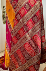 SUVRATA- BOMKAI SILK IN VIBRANT PINK AND RUST