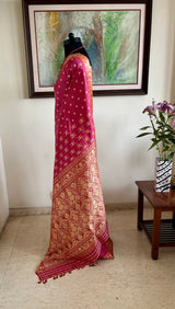 DHRUBA - CORAL ASSAM SILK SAREE WITH PHULDANI AND KOLKA MOTIFS