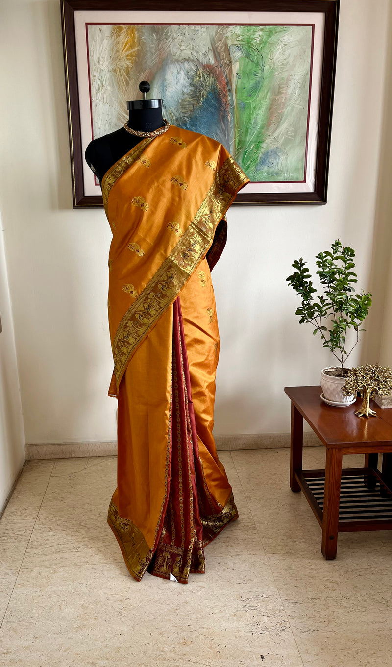 TITIKSHA – GOLDEN MUSTARD PATLI SWARNACHARI WITH ZARI TALES