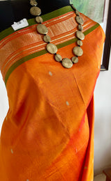 VIVEKA - VIBRANT ORANGE PAITHANI WITH NARALI BORDER
