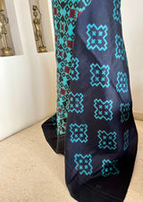PADMISHA - NEVER WORN LIGHT BLUE POCHAMPALLY SILK SAREE WITH IKAT MOTIFS