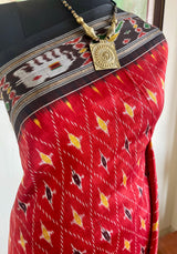 LEELAVATI- RED PATOLA WITH DIAMOND, ELEPHANT AND BIRD MOTIFS