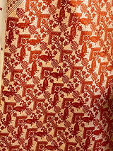 KANGKANA - ASSAM SILK SAREE IN CREAM AND RUST WITH GOS AND MOYUR MOTIFS