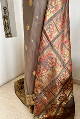 NIBEDITA - BROWN SWARNACHARI WITH MAIDENS AND MYTHOLOGICAL TALES