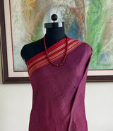 PRAYU – MAROON ILKAL COTTON CHECKS WITH TOPI TENI