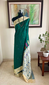 YASMEEN - GREEN BANARASI SILK SAREE WITH ROYAL TALES
