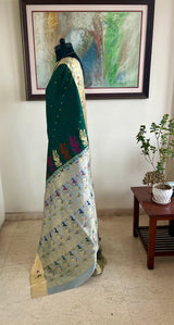 YASMEEN - GREEN BANARASI SILK SAREE WITH ROYAL TALES