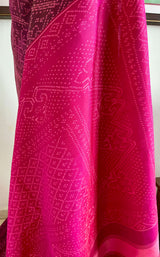 URMIKA- SHOT BROWN-PINK PATOLA WITH IKKAT MOTIFS AND ZARI BORDER