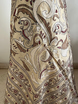 PAPIA – LIGHT BEIGE TUSSAR WITH KANTHA FLORALS AND PEACOCK AANCHAL