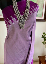 KUMUDIKA – MAUVE POCHAMPALLY WITH PURPLE STRIPES AND WHITE FLORALS
