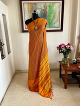 PADMALA – 9 YARDS MADISAR KATTAM KANJIVARAM IN MUSTARD AND BLACK