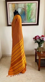 PADMALA – 9 YARDS MADISAR KATTAM KANJIVARAM IN MUSTARD AND BLACK