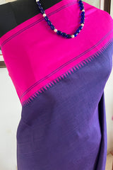 PADMANGI - BLUISH PURPLE KANJIVARAM WITH PINK THZAMPU BORDER