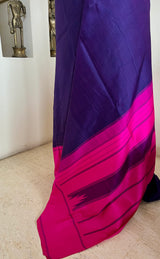 PADMANGI - BLUISH PURPLE KANJIVARAM WITH PINK THZAMPU BORDER