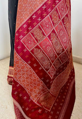 SHALEENA – BLACK BOMKAI WITH STUNNINGLY DETAILED MAROON AANCHAL