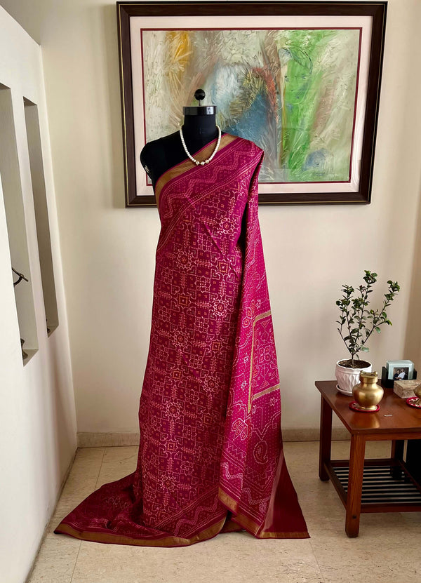 MAHITA- NEVER WORN PINK PATOLA MASTERPIECE OF CRAFTSMANSHIP