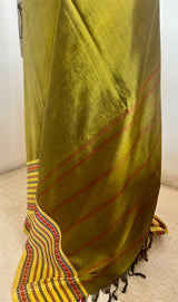ANUPRIYA - MEHENDI GREEN KANJIVARAM WITH YELLOW BORDER