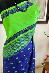 RAMANI - BLUE KORVAI KANJI WITH BORDER CHECKS