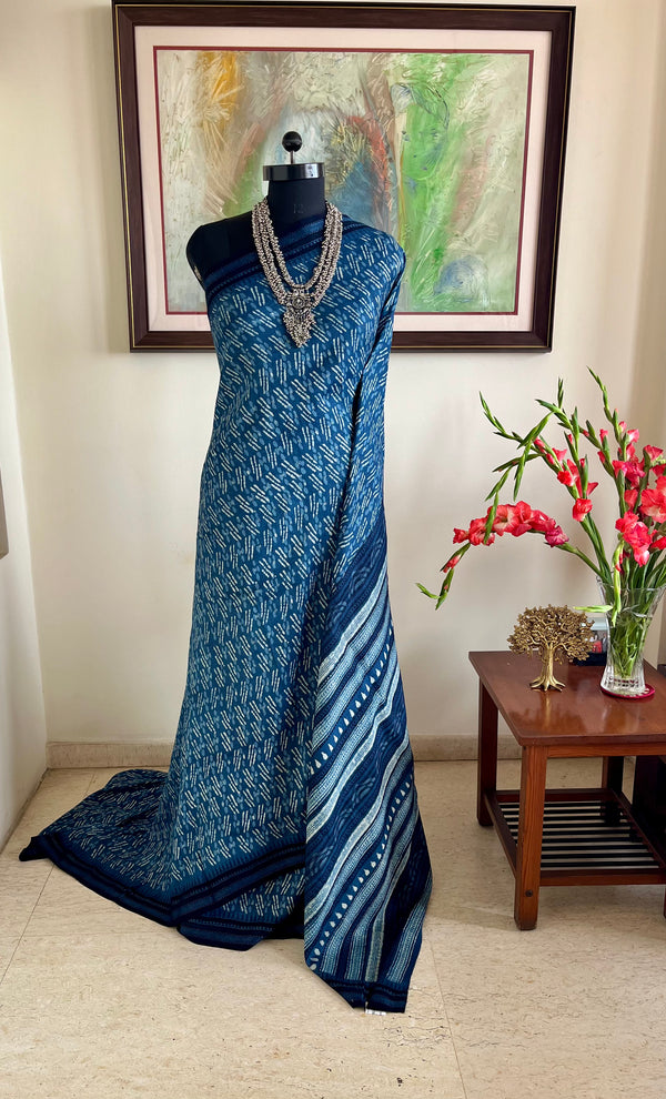 SUMANA – DABU PRINTED VIDARBHA TUSSAR SAREE