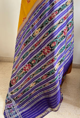 SASHWATA - MUSTARD YELLOW KHANDUA SILK WITH BANDHA ANCHAL