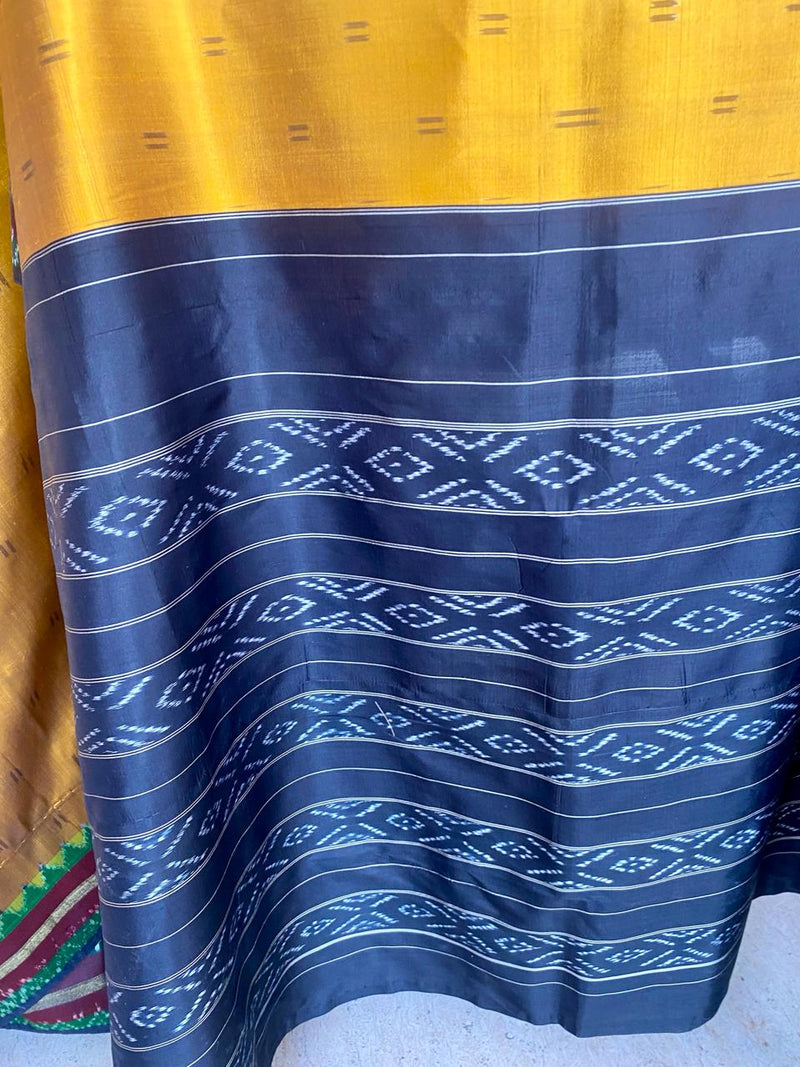 RITHI- MUSTARD MARVEL, EXQUIISTE POCHAMPALLY HANDLOOM SILK SAREE