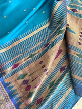 SMITA - Greenish Blue Paithani Silk Saree of Timeless Elegance