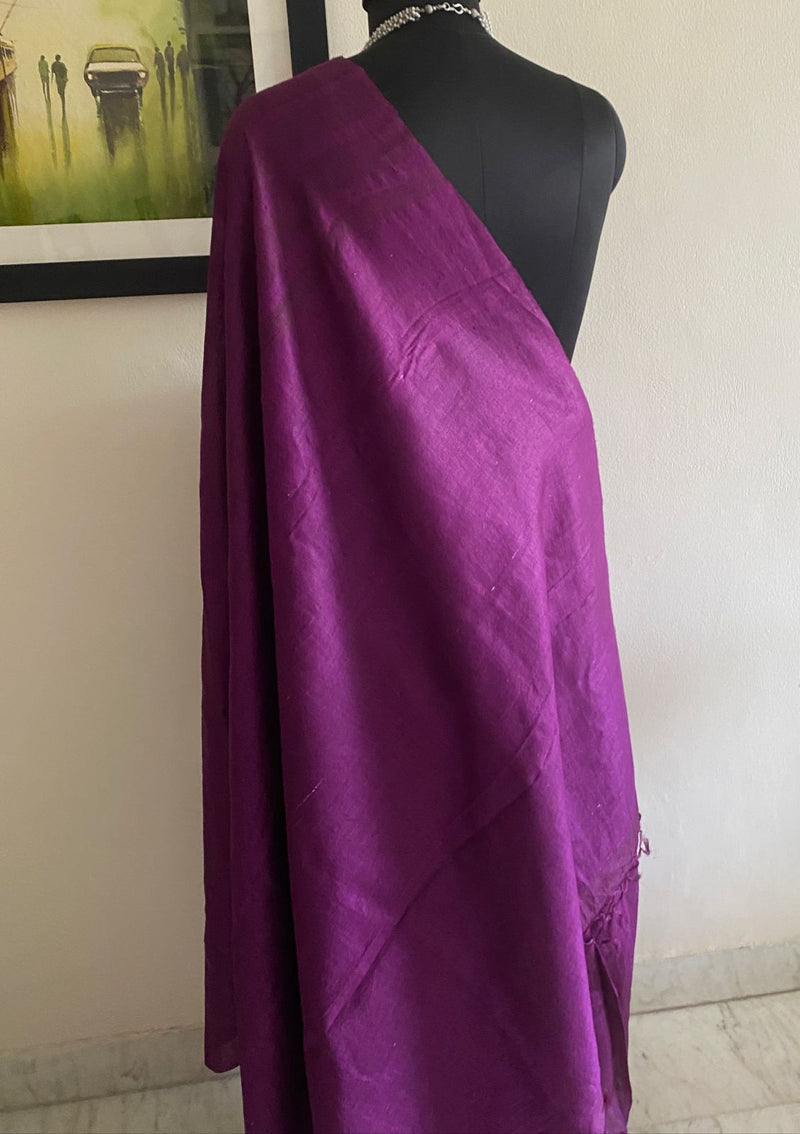 GOMATHI- A BEAUTIFUL, PREMIUM TUSSAR SILK SAREE IN WITH SELF WEAVE ALTERNATING SHADES OF PURPLE