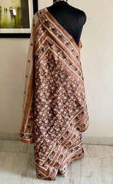 BARSHA- A KANTHA SILK IN EARTH TONES WITH TRADITIONAL MOTIFS