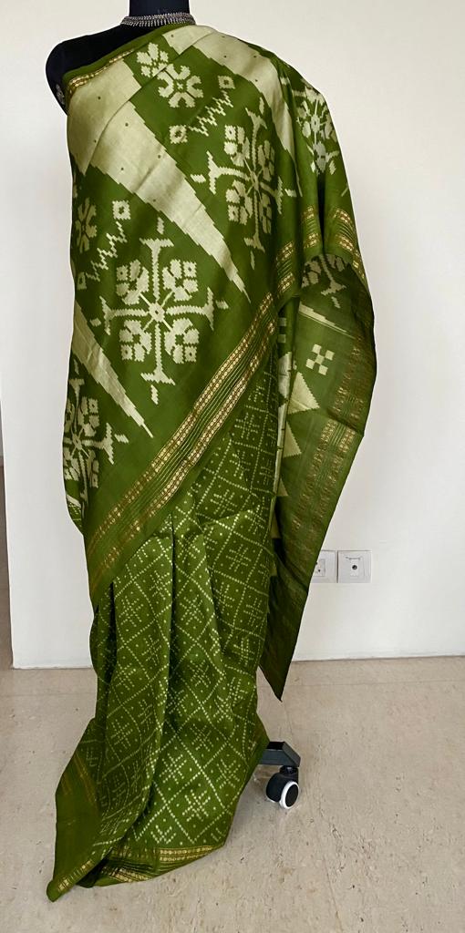 PALAK- POCHAMPALLY OPULENCE, THREE PATTERNS, INTRICATE CRAFTMANSHIP, TIMELESS ELEGANCE