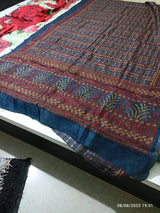 SPANDANA- A GORGEOUS NAVY BLUE PURE SILK SAREE WITH ZARI WORK ALL OVER THE BODY AND A HEAVIER ZARI WORK AANCHAL
