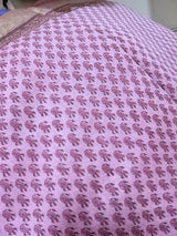 PINK HIBISCUS- A BEAUTIFUL LIGHT MAUVEISH PINK  CHANDERI COTTON HANDLOOM SAREE WITH BLOCK PRINTS