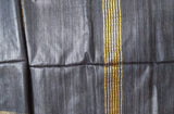 TOMALI- A TUSSAR SILK SAREE WITH ZARI STRIPES OVER THE PLAIN BODY AND A ZARI BORDER, BLOUSE PIECE ATTACHED