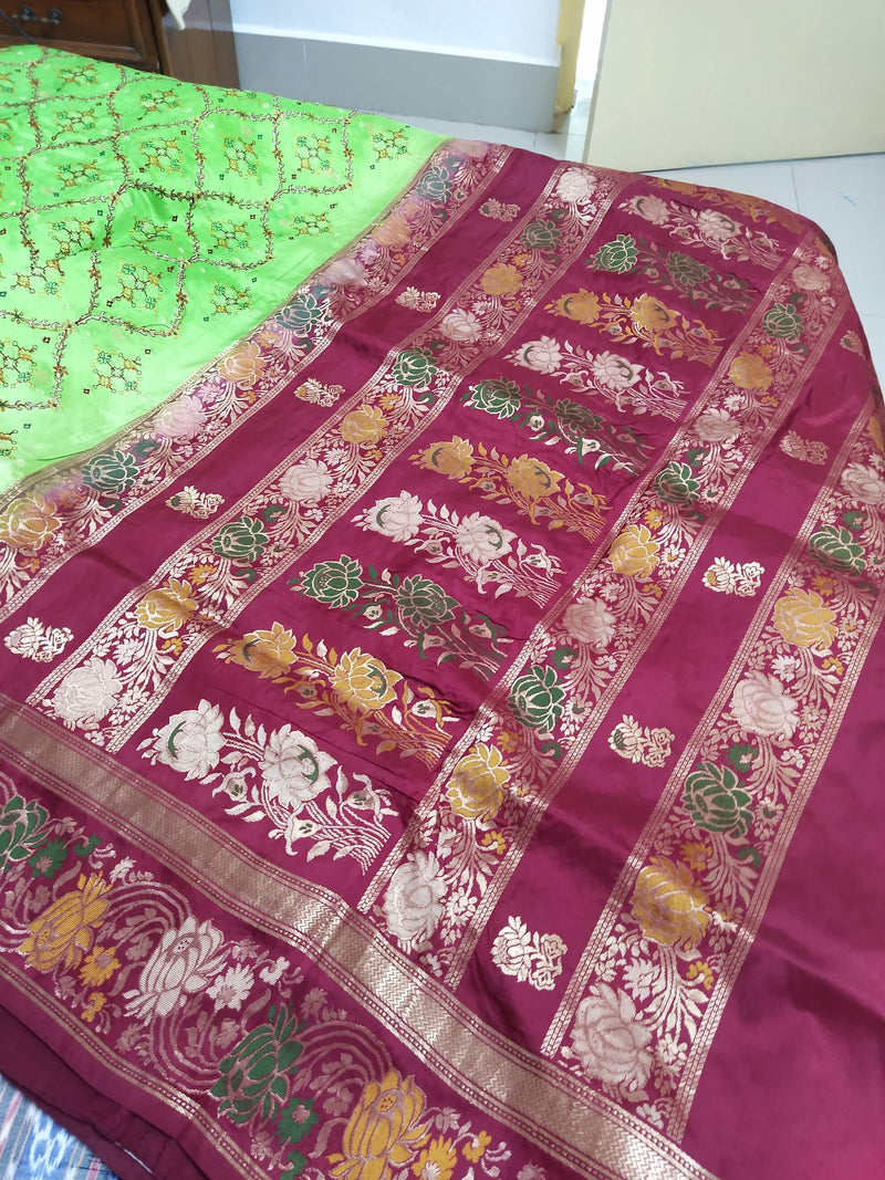 Mitthu- Kalanjali Saree, South silk saree with heavy work in the border and aanchal