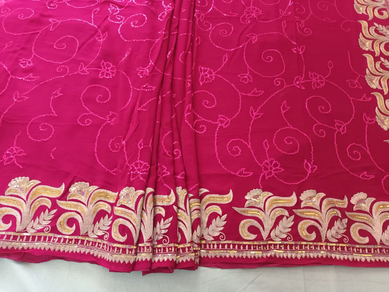 ACHALA- A PURE GEORGETTE SAREE WITH ALL OVER HAND EMBROIDERY