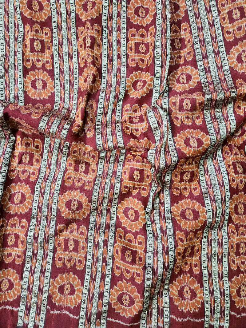 BINODINI- A LIGHT PURPLE EK PHULIA SAREE IN MULBERRY SILK WITH DARK COFFEE BROWN BORDER